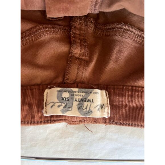 Womens Free People We the Free Corduroy Flare Brown Pants Frayed Hem Size 26 - Picture 4 of 8